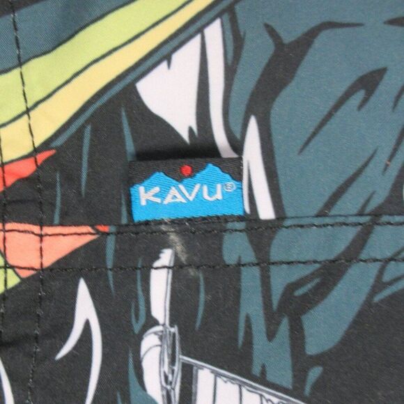 KAVU Sound Shorts Sail Away Night Men Sz XXL Elastic Waist Mesh Pockets Drawcord - Picture 9 of 11